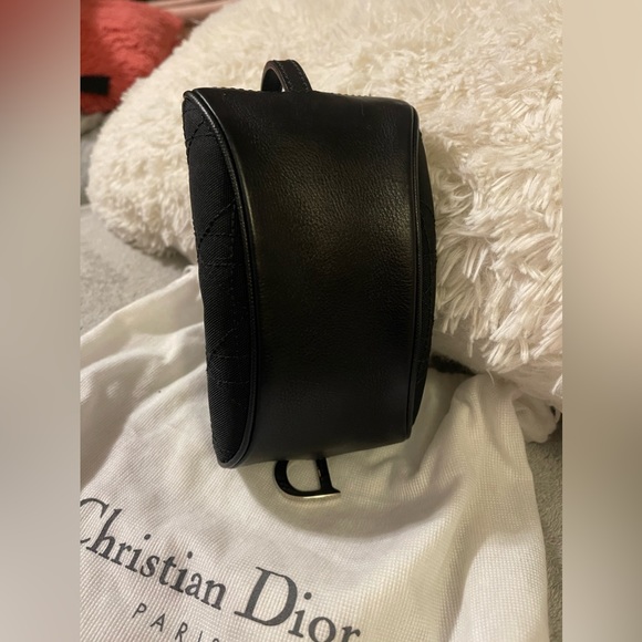 ❤️SOLD❤️Unused Authentic DIOR Black Cannage Mini Pouch in Canvas w Leather Trim - Picture 5 of 8